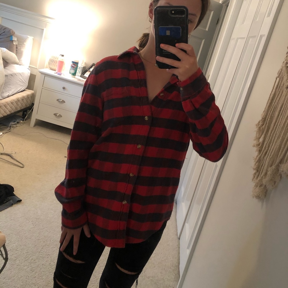 Red and Black Plaid Brandy Melville Flannel